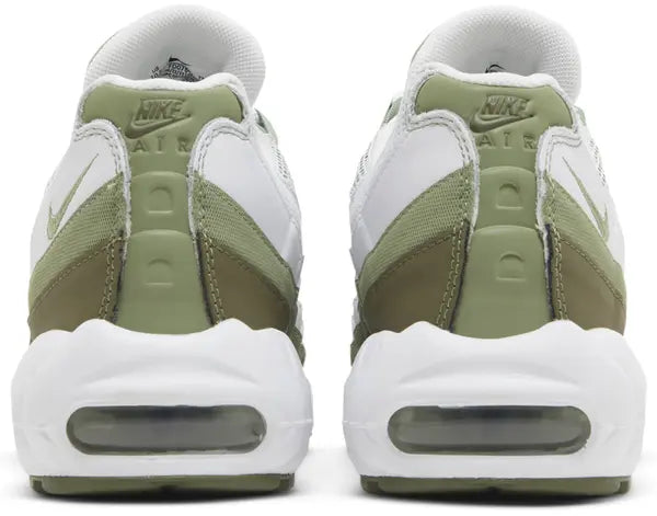 Men's Nike Air Max 95 White Oil Green Shoes