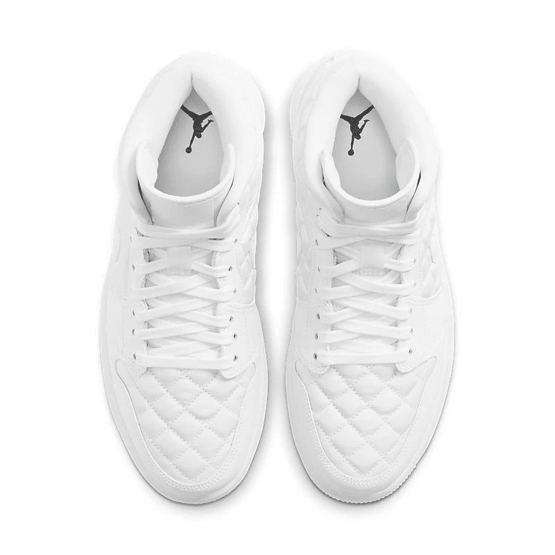 Men's Air Jordan 1 Mid White Quilted Shoes