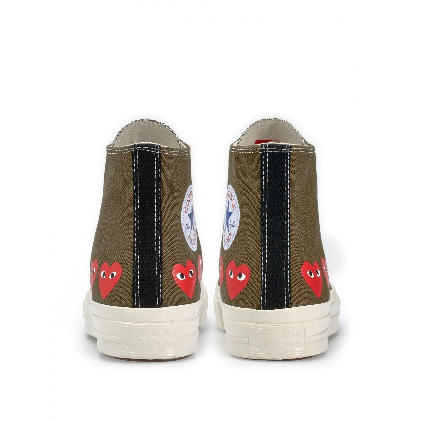 Men's Play Comme Des Garcons X Converse High Top Khaki Shoes