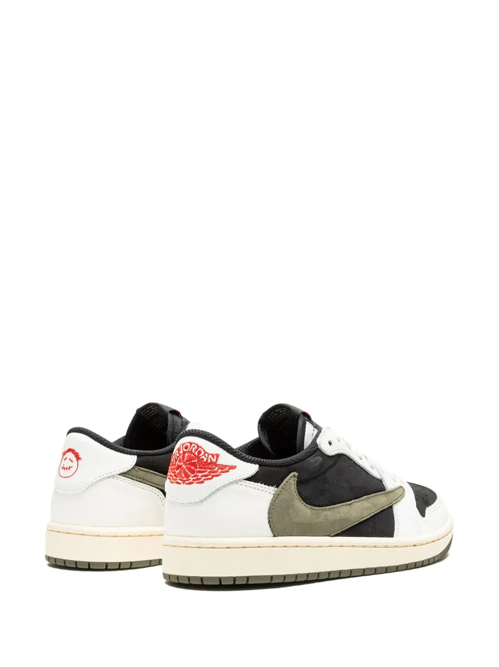 Men's Travis Scott x Air Jordan 1 Retro Low ‘Black White Olive Green' Shoes