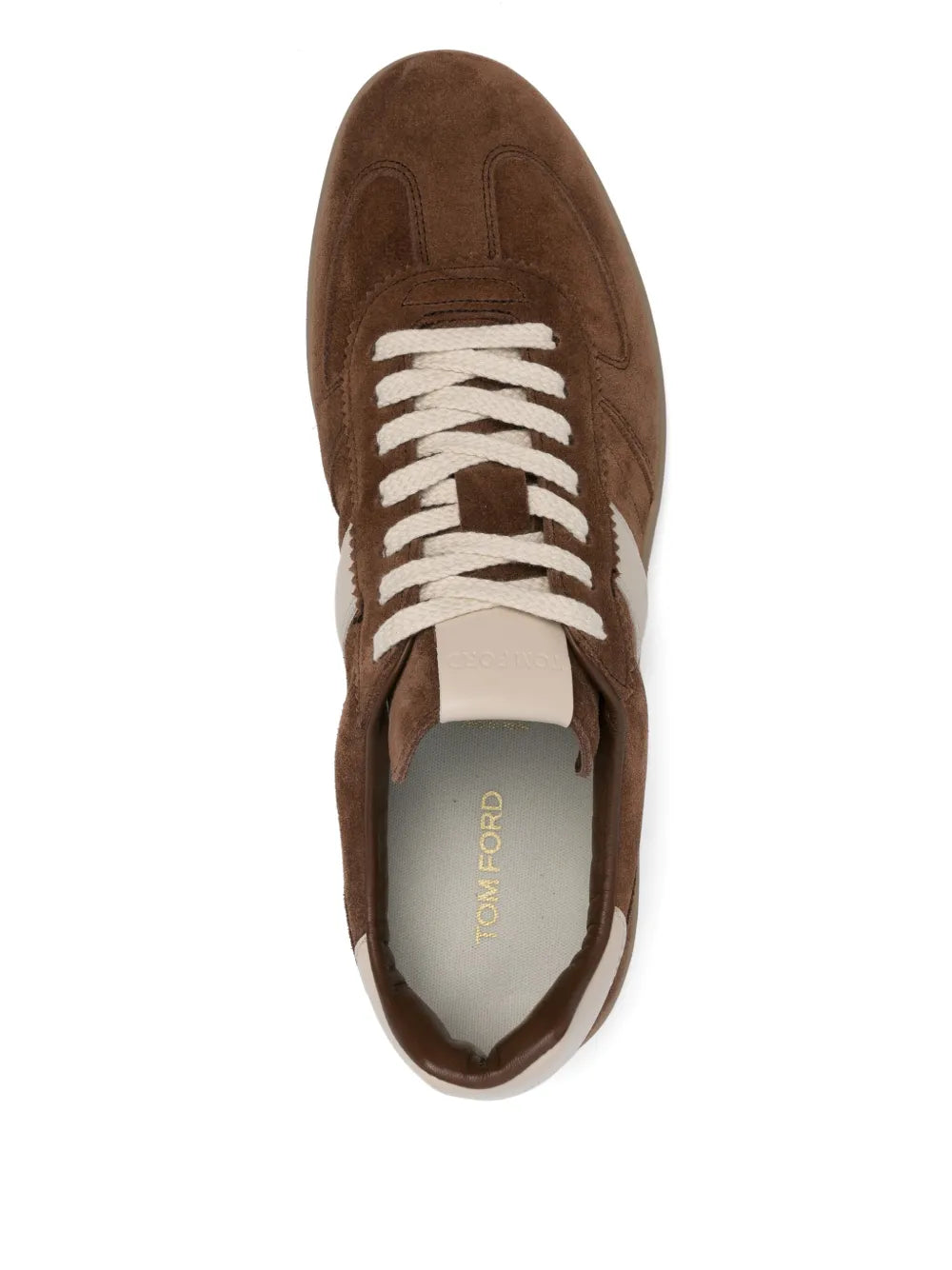 Men's Tom Ford Suede Sneakers With Panels Chocolate Brown