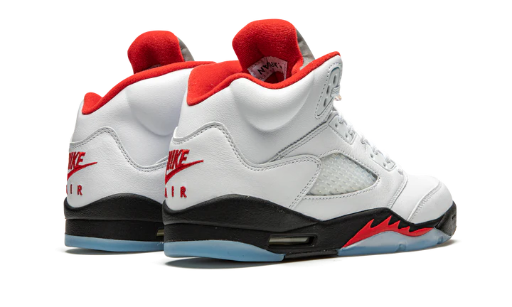Men's Nike Air Jordan 5 Retro Fire Red Silver Tongue Shoes