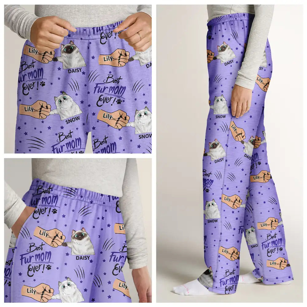 Best Cat Mom Mum Ever - Personalized Pajama Pants