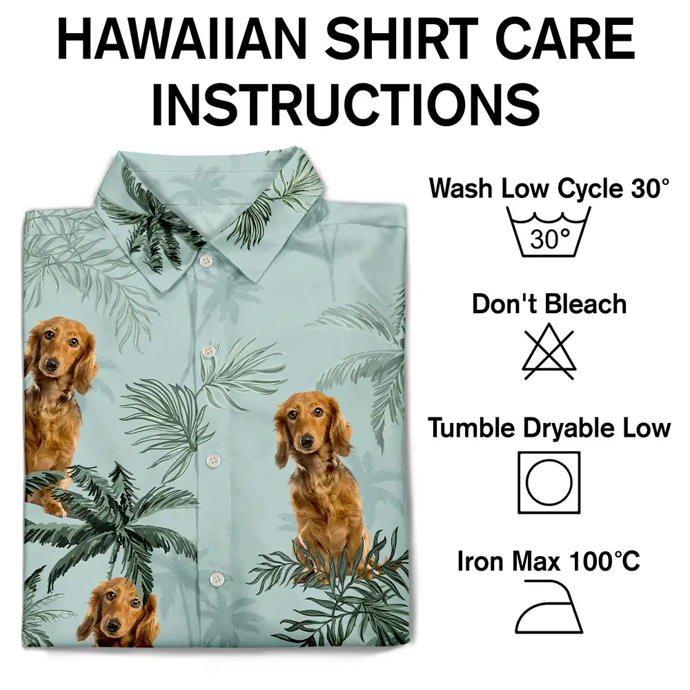 Custom Photo Family Pet Face Palm Tree Pattern - Personalized Hawaiian Shirt