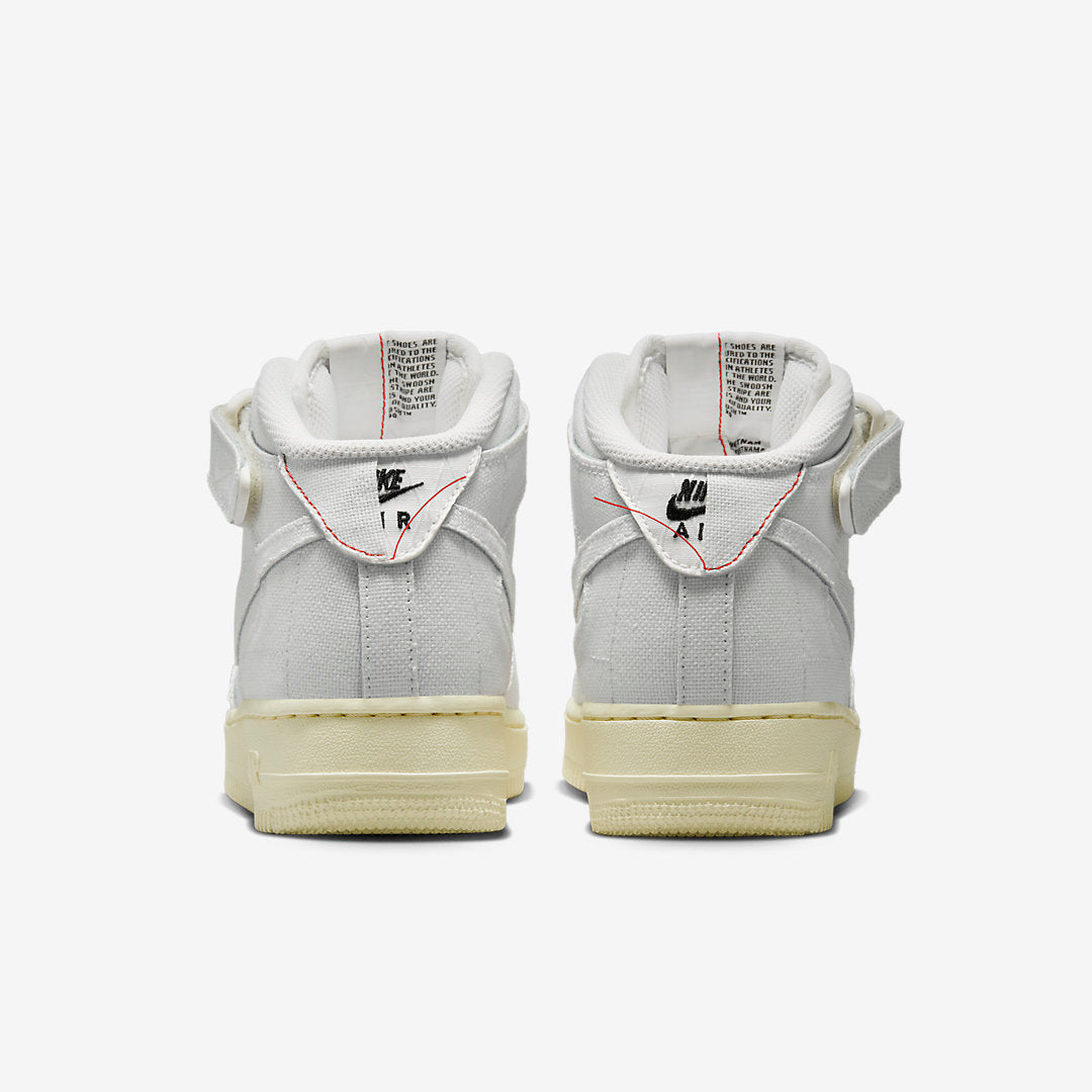 Men's Nike Air Force 1 Mid White Canvas Shoes