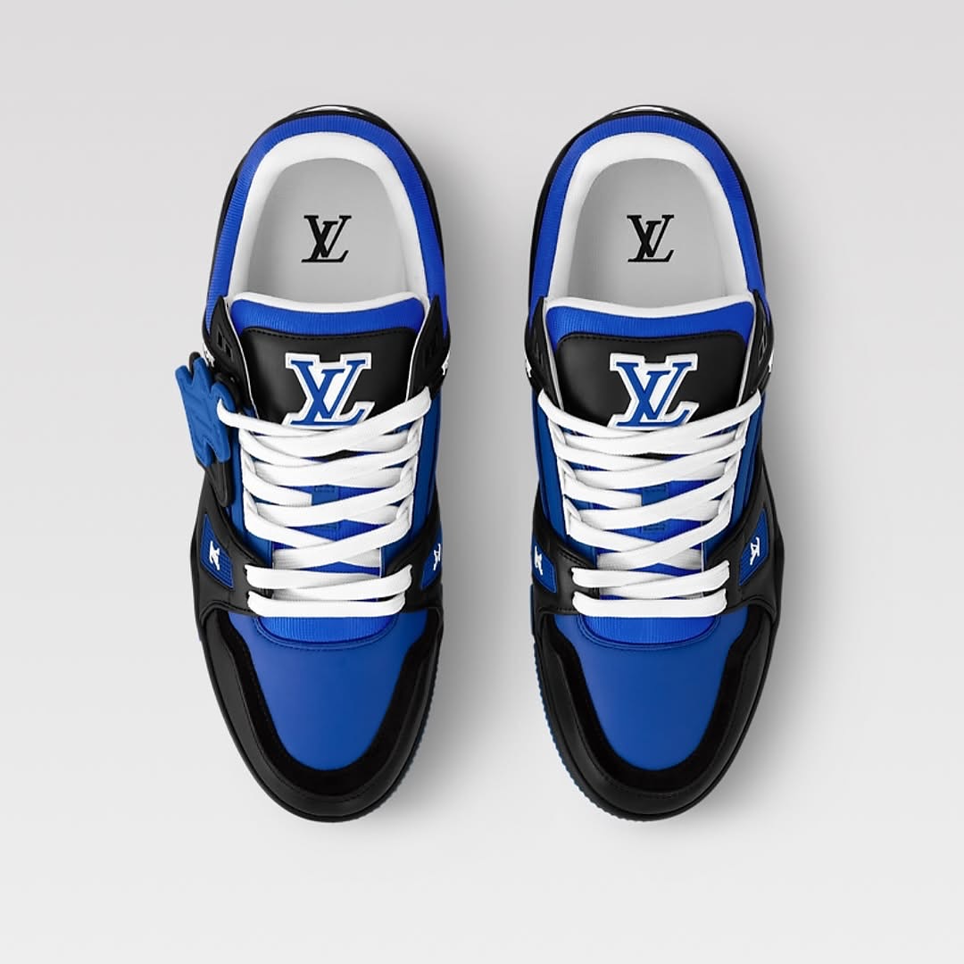 Men's Louis Vuitton Trainer Black Blue Sneakers