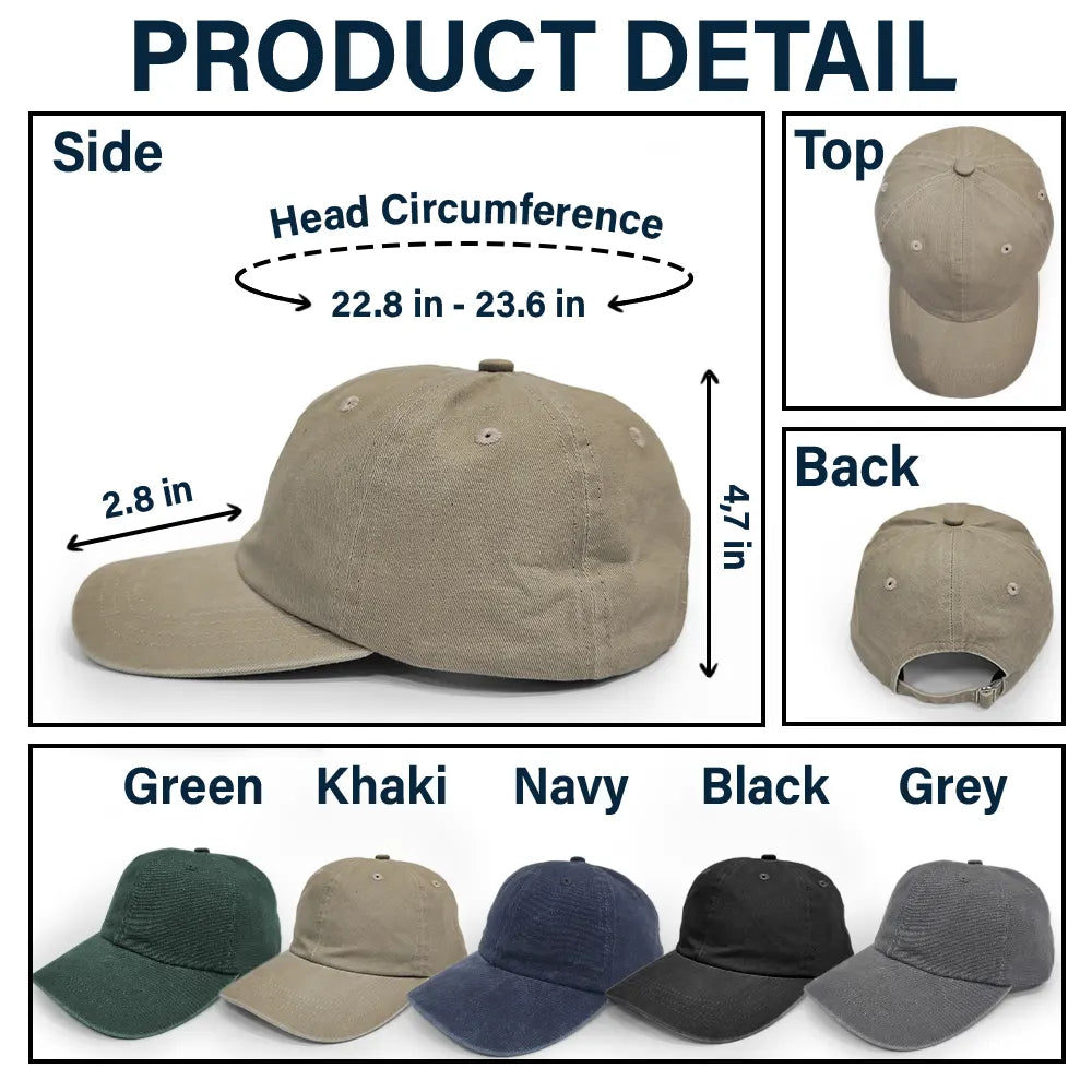 Captain Boating - Personalized Vintage Washed Denim Cap