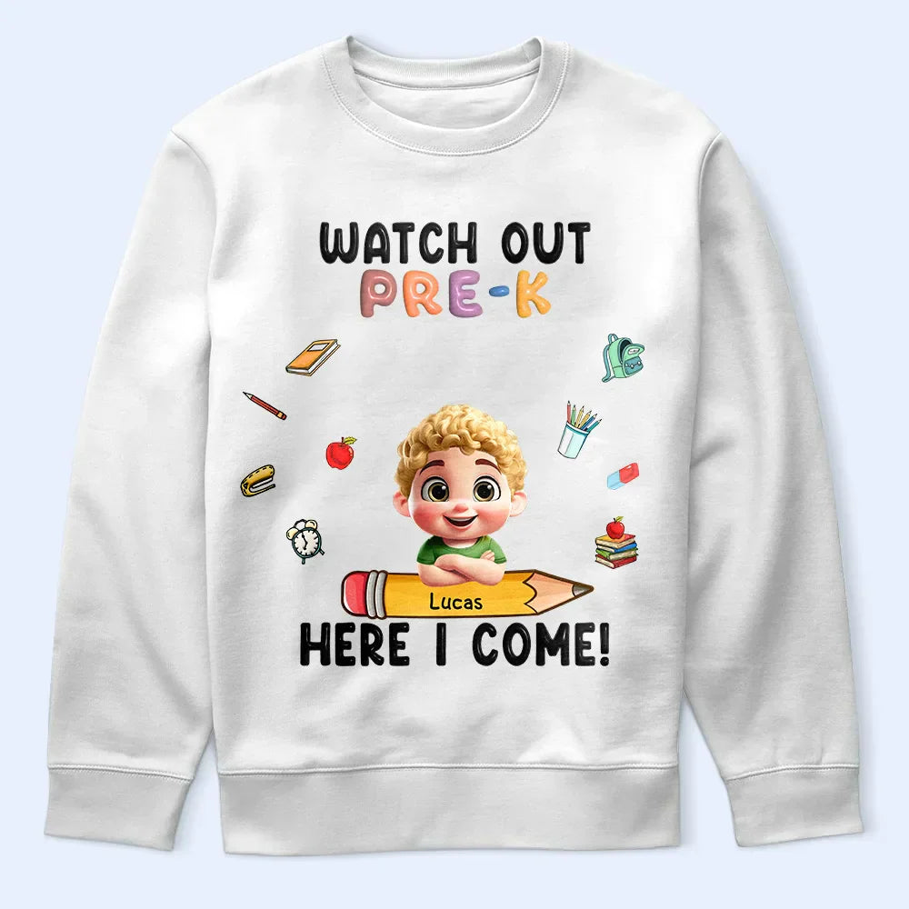 Watch Out Kindergarten Here I Come - Personalized T Shirt