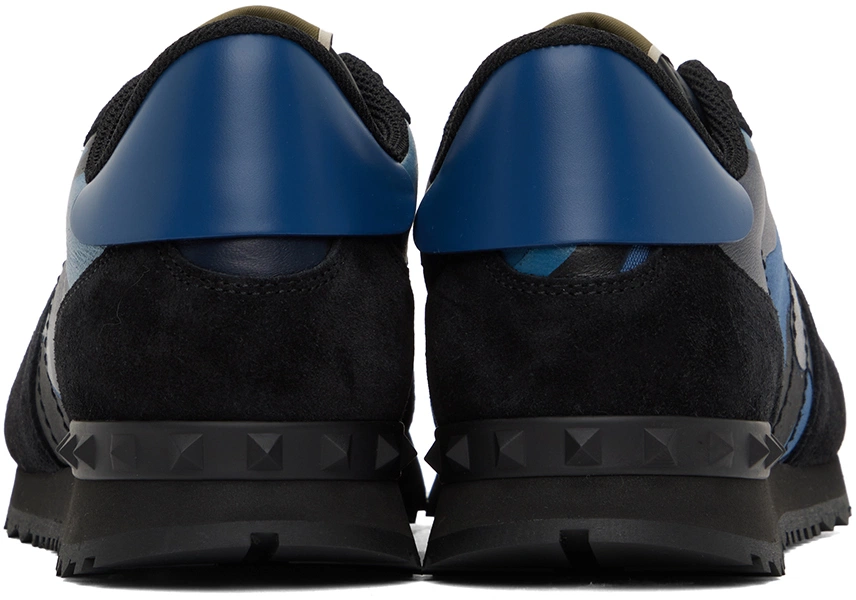 Men's Valentino Camo Rock Runners Blue Sneakers