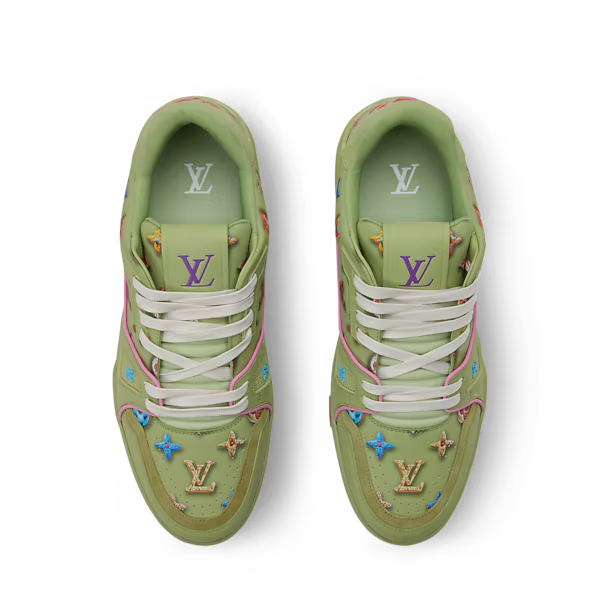 Men's Louis Vuitton Trainer Green Sneakers
