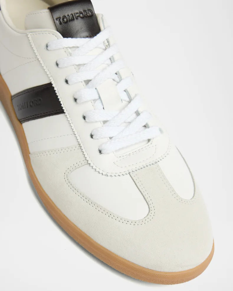 Men's Tom Ford Suede Sneakers With Panels Optical White
