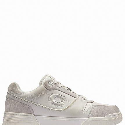 Men's COACH SoHo Leather Lace-Up Casual White Sneakers