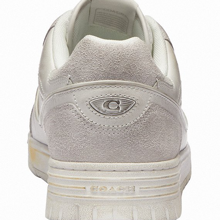 Men's COACH SoHo Leather Lace-Up Casual White Sneakers