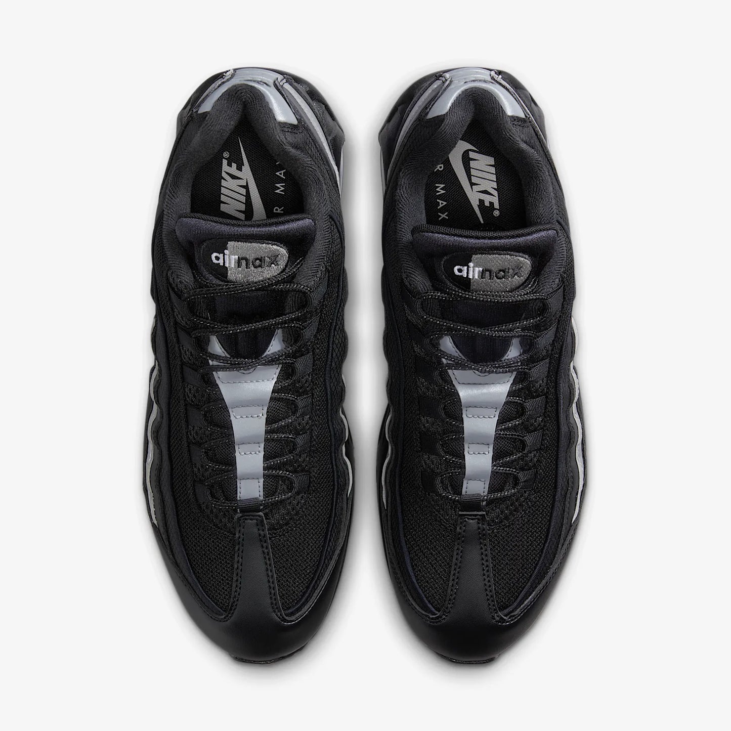 Men's Nike Air Max 95 Black Metallic Silver Shoes
