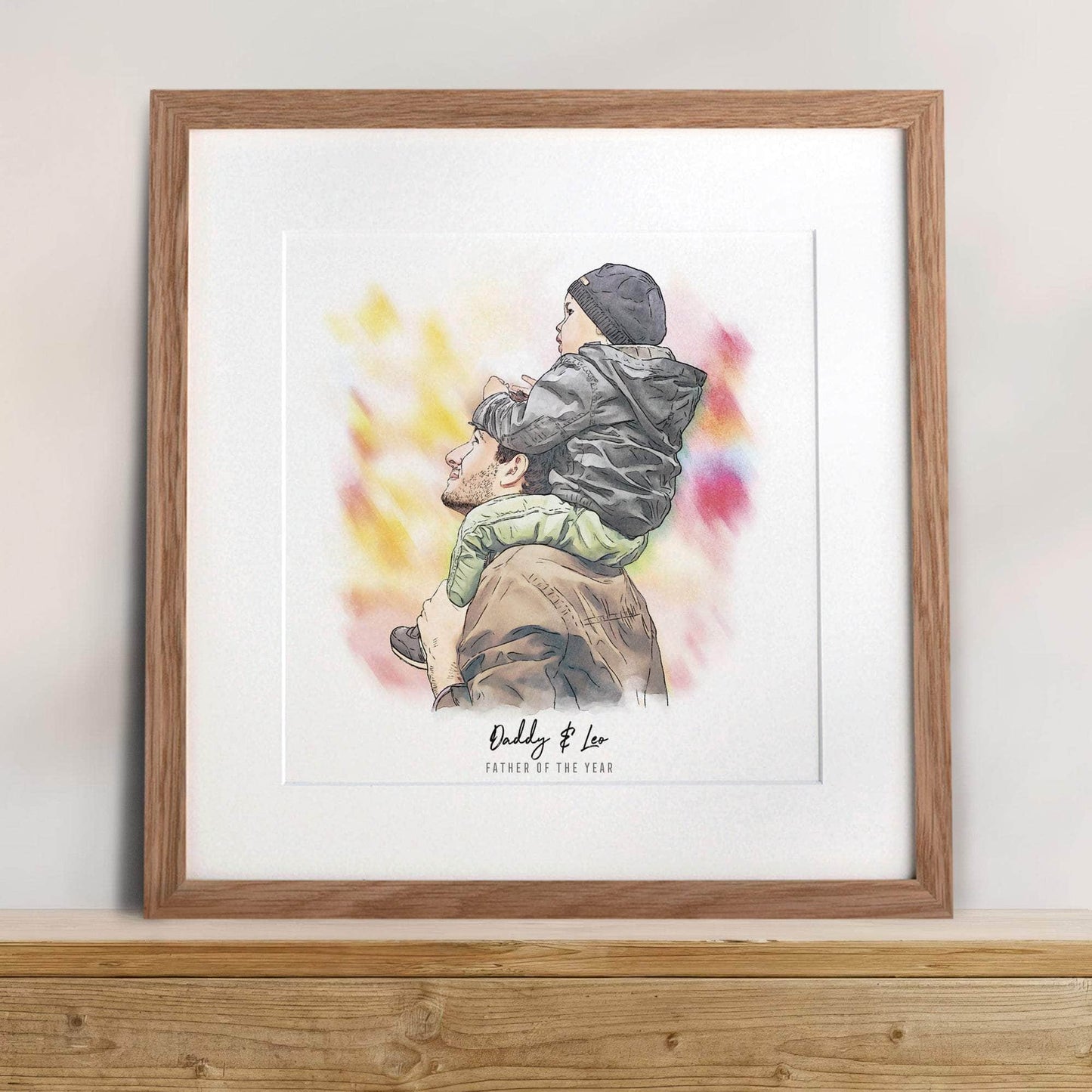 Daddy and Me Illustration - Custom Portrait Art