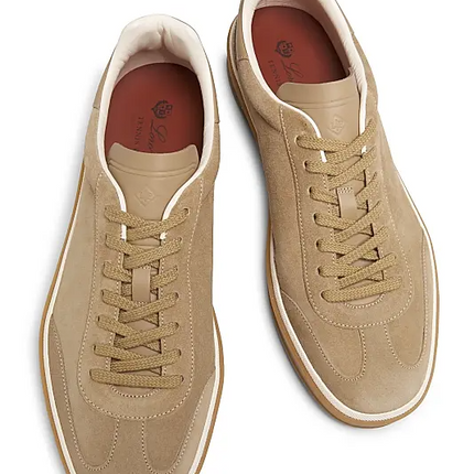 Men's Loro Piana Tennis Walk  Light Wood Smoke Sneakers