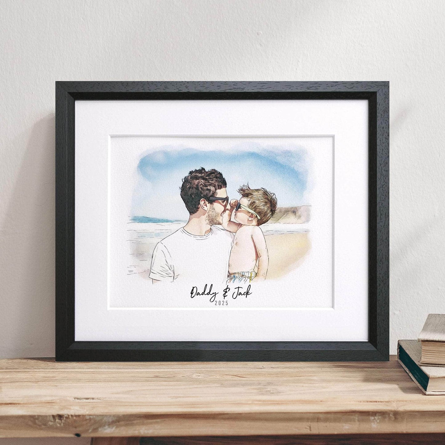 Daddy Line Portrait - Custom Portrait Art