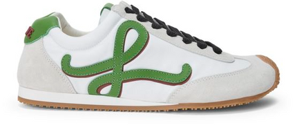 Men's Loewe Ballet Runner 2.0 In Nylon And Calfskin Green Sneaker