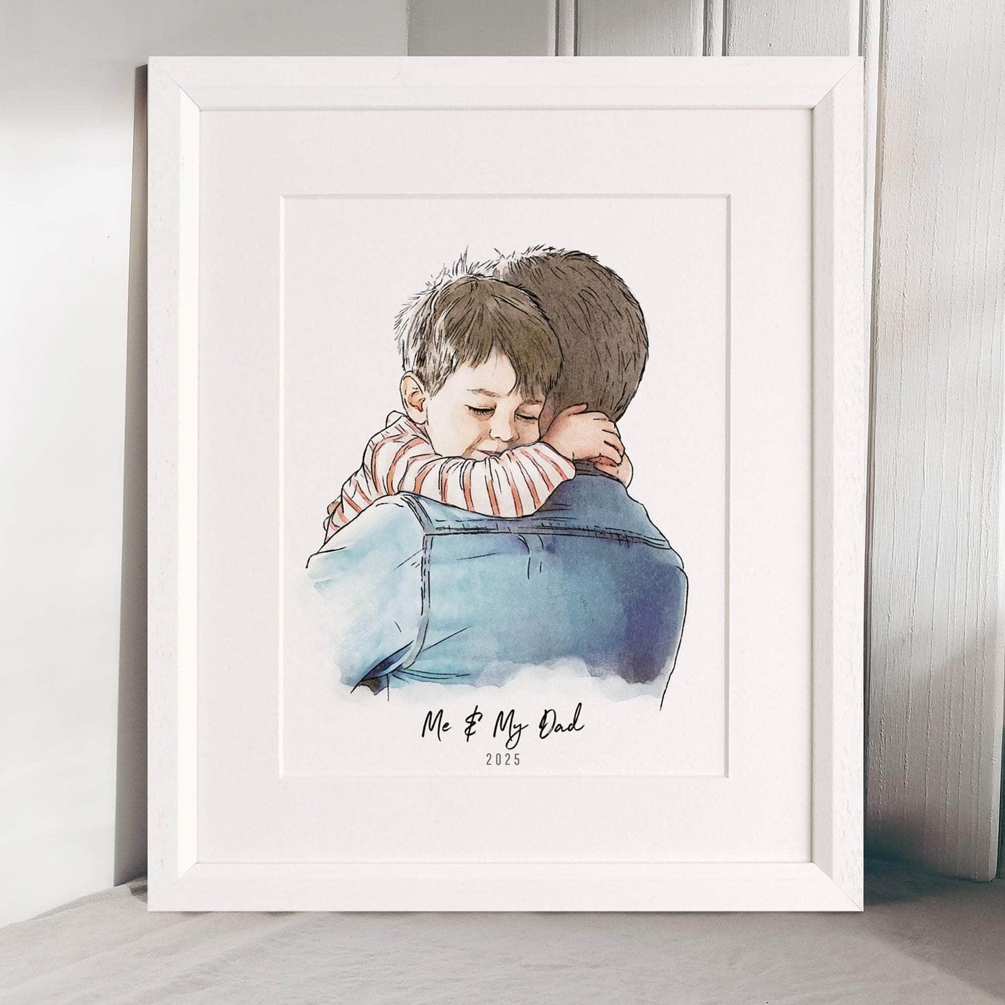 Daddy Line Portrait - Custom Portrait Art