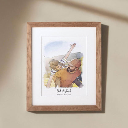 Daddy and Me Illustration - Custom Portrait Art