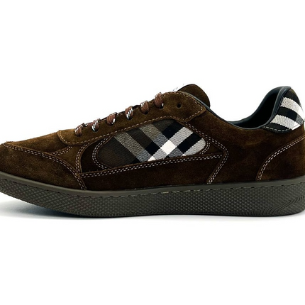 Men’s Burberry Leather Check Terrace Brown Sneakers