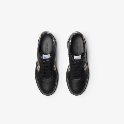 Men’s Burberry Leather Check Terrace Black Sand Sneakers