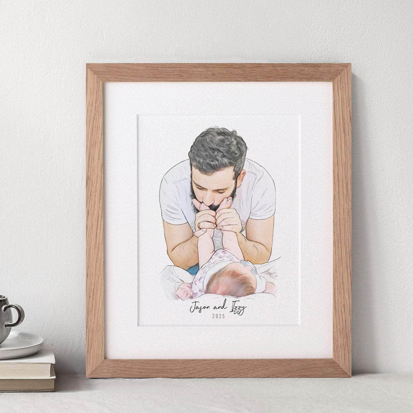 Daddy and Me Illustration - Custom Portrait Art