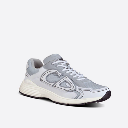 Men's Dior x Stone Island B30 Gray Mesh and White Sneakers
