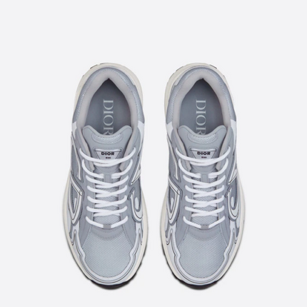 Men's Dior x Stone Island B30 Gray Mesh and White Sneakers