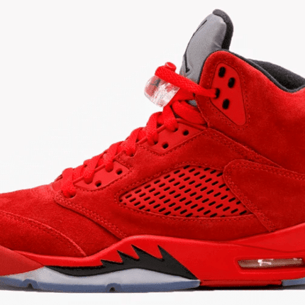 Men's Air Jordan 5 Retro Red Suede Shoes