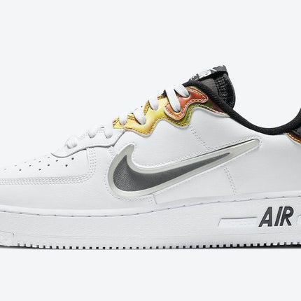 Men's Air Force 1 React White With Iridescent Paneling Shoes