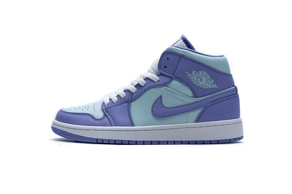 Men's Air Jordan 1 Mid Purple Aqua Blue Shoes
