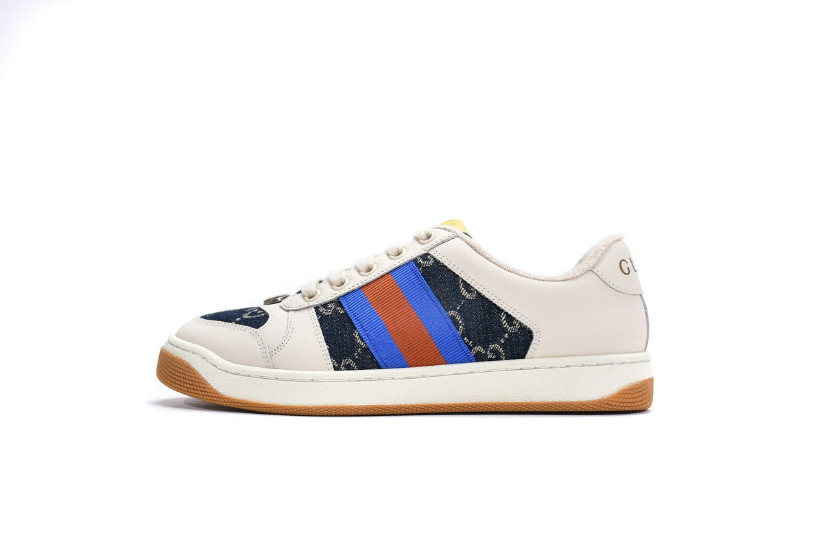 Men's Gucci Screener Blue Red Sneaker Shoes