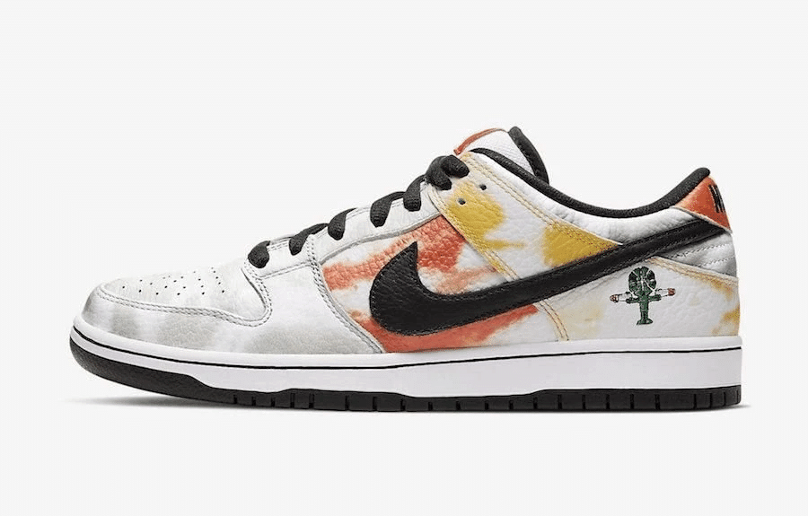Men's SB Dunk Low Raygun Tie Dye White Shoes