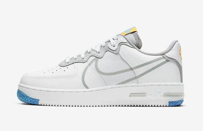 Men's Air Force 1 React Light Smoke and University Gold Shoes