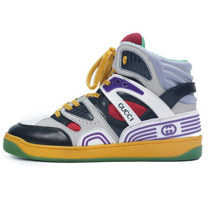 Men's Gucci Basket Black Red White Sneaker Shoes
