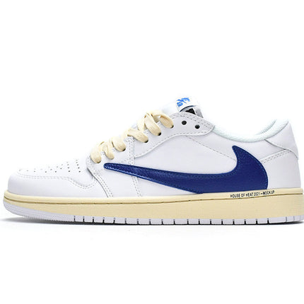 Men's Air Jordan 1 Low x Travis Scott White Blue Shoes