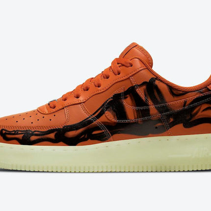 Men's Air Force 1 Orange Skeleton Shoes