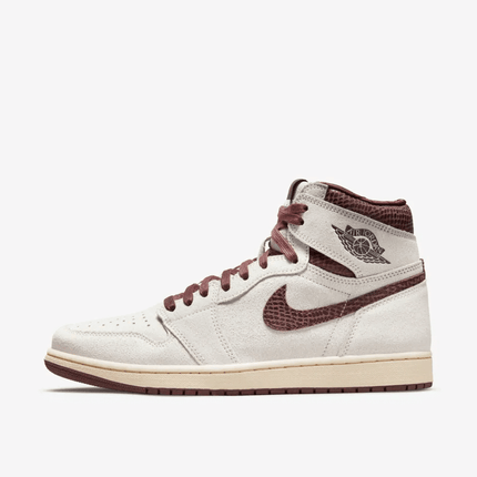 Men's A Ma Maniere x Air Jordan 1 Retro High OG SP Sail And Burgundy Shoes