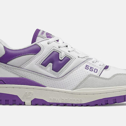 Men's New Balance 550 White and Purple Shoes