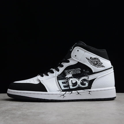 Men's Air Jordan 1 EDG Mid White Black Shoes