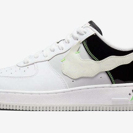 Men's Air Force 1 Black Green Swoosh Shoes