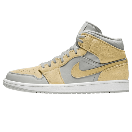 Men's Air Jordan 1 Mid SE Grey Fog Lemon Wash Shoes