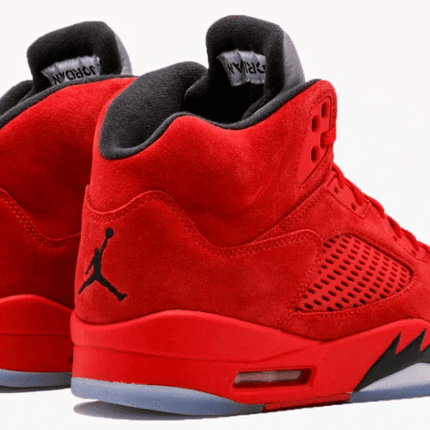 Men's Air Jordan 5 Retro Red Suede Shoes