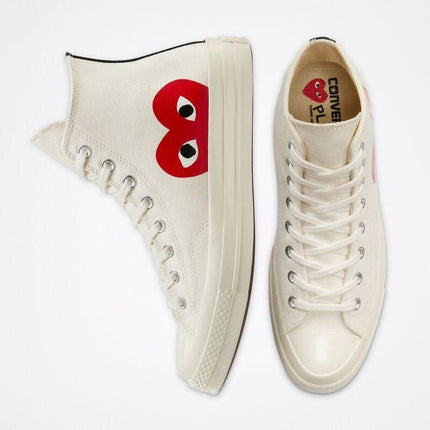 Men's Play Comme Des Garcons X Converse High Top White Shoes