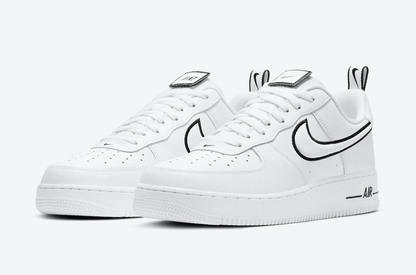 Men's Air Force 1 Low Velcro Patches and Oversized Heel Tabs White Shoes