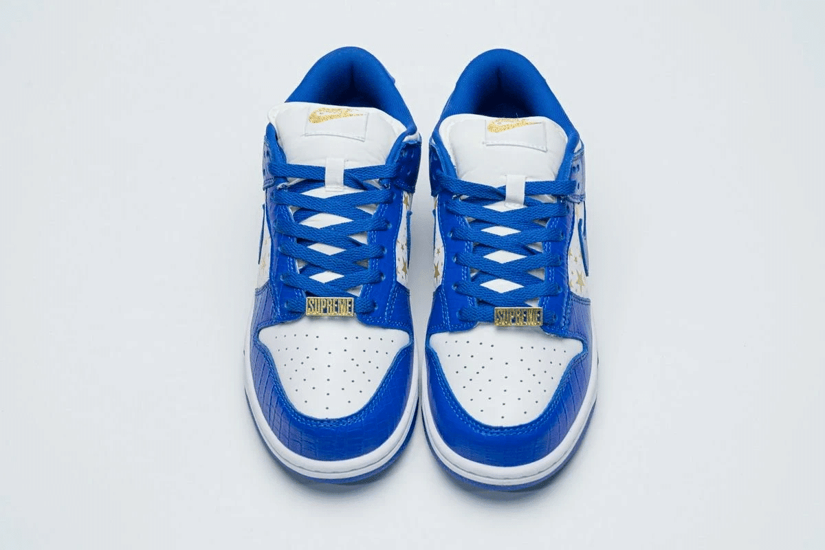 Men's Supreme x SB Dunk Low Blue Stars Shoes