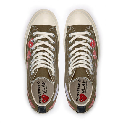 Men's Play Comme Des Garcons X Converse High Top Khaki Shoes