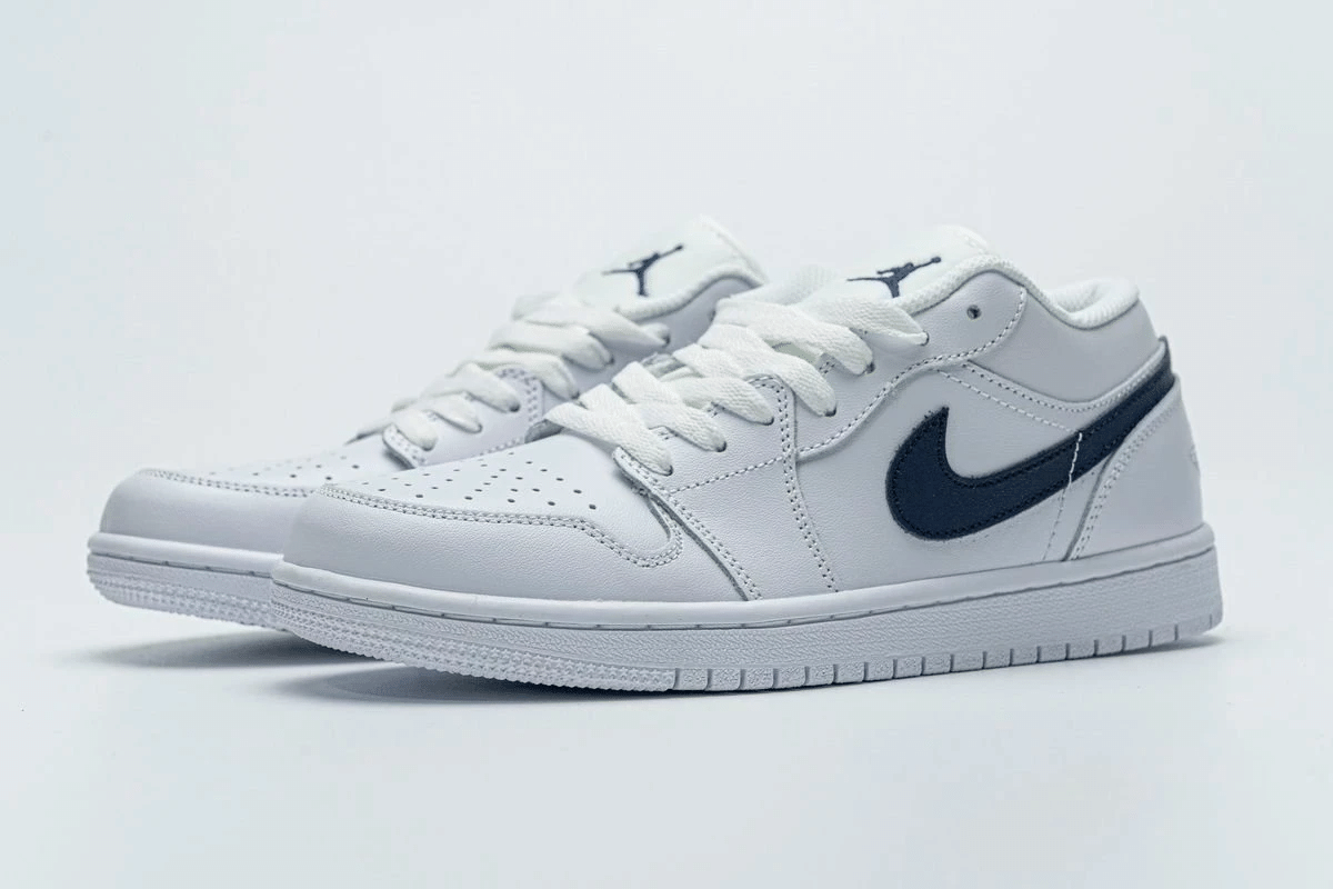 Men's Air Jordan 1 Low White Obsidian Shoes