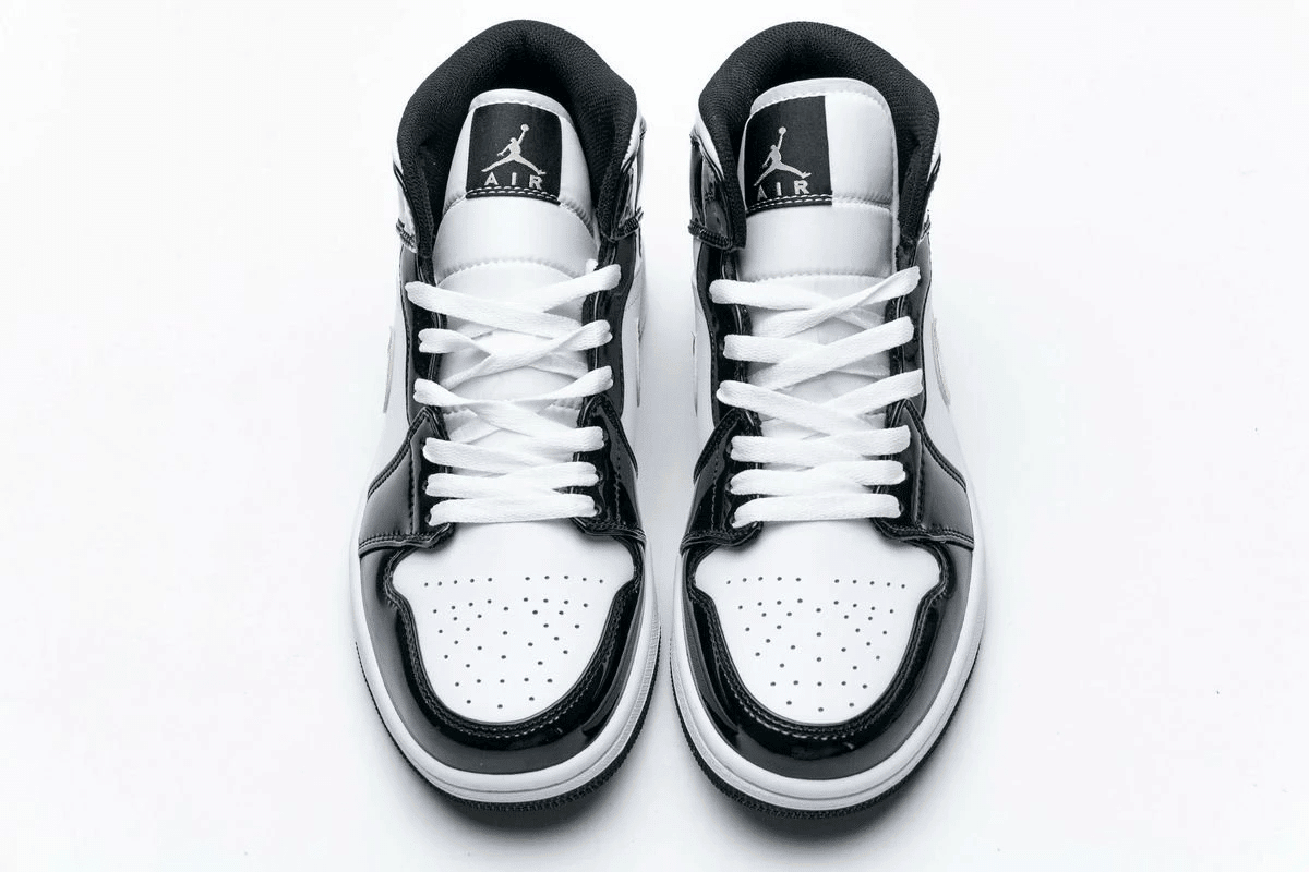Men's Air Jordan 1 Mid Gold Patent Leather Shoes